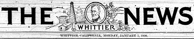 The Whittier News page